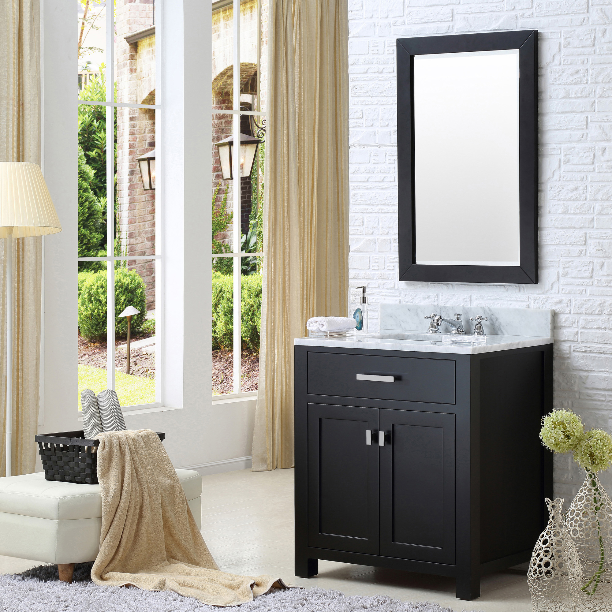 30&amp;quot; Espresso Single Sink Bathroom Vanity With White Carrara Marble Top in Understanding the Appeal of Espresso Finish Bathroom Vanities for Contemporary Spaces