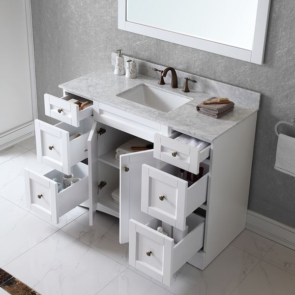 48 Inch Bathroom Vanity Single Sink White - Artcomcrea regarding Hartford 48&amp;quot; Single Sink Marble Countertop Bath Vanity, White, Vanity