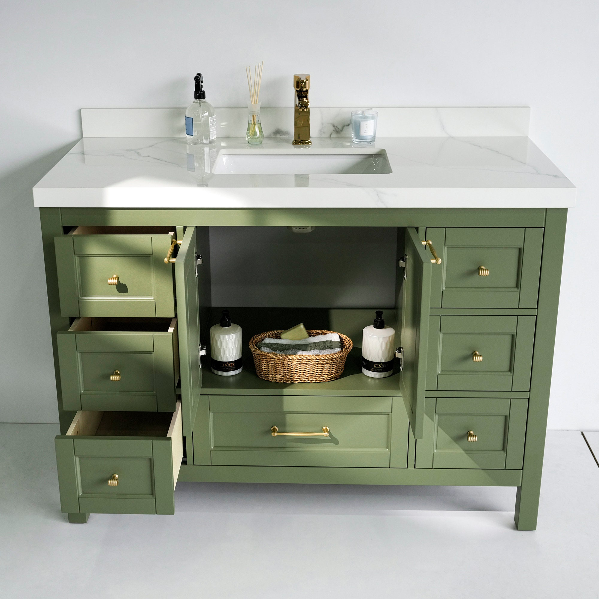 48 Inch Selena Rosa Green Single Sink Bathroom Vanity Cabinet - Etsy with regard to Green bathroom vanity 48 inches double sink practical tips for installation and maintenance