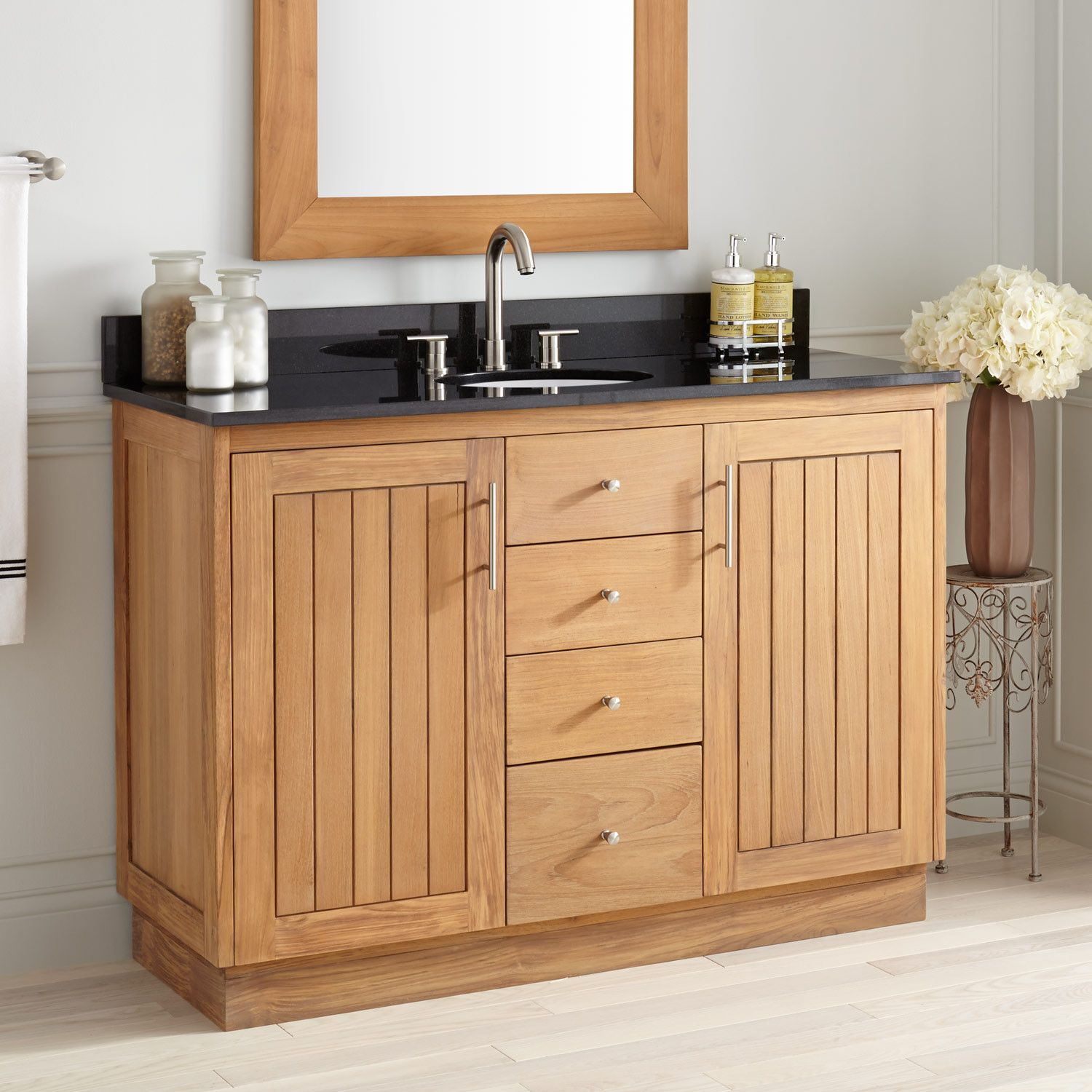 48 Narrow Depth Bathroom Vanity | Home Design Ideas regarding Maximizing Small Spaces with 48 inch Single Bathroom Vanity in Dark Blue