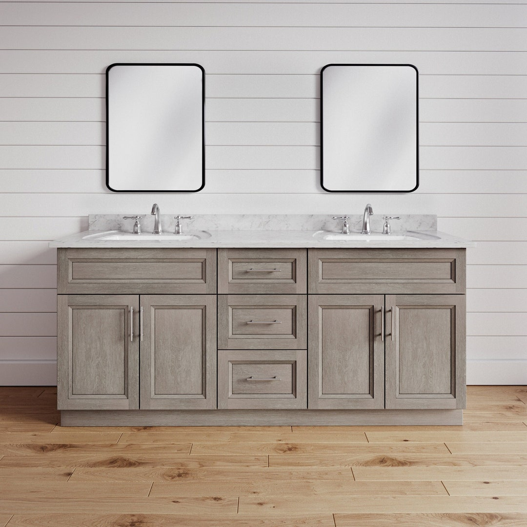 Transforming your bathroom with 60 inch double vanity gray units