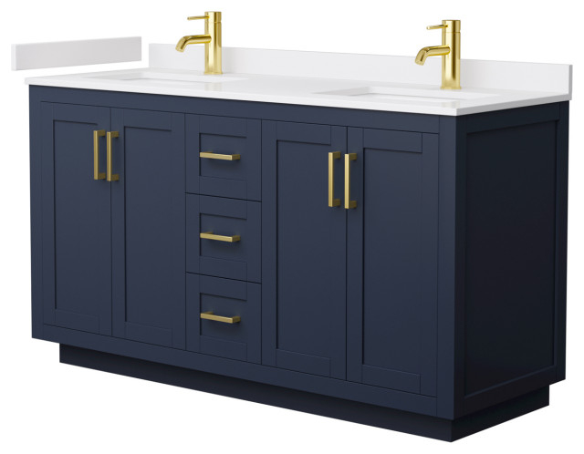 60&amp;quot;Dbl Bathroom Vanity Dark Blue - Contemporary - Bathroom Vanities And ... for How 60DBL Vanity Dark Blue Transforms Bathroom Spaces and User Experience