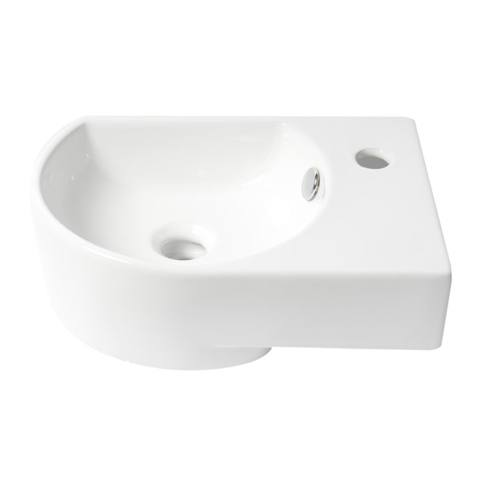 Alfi Brand 10.63&amp;#039;&amp;#039; White Porcelain Oval Wall Mount Bathroom Sink With ... with Alfi Brand Ab106 White Rounded Porcelain Wall Mount Bathroom Sink Basin