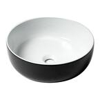 Alfi Brand 15.13 In. Above Mount Porcelain Round Vessel Sink In White ... within Alfi Brand Abc906 Black/White 15&amp;quot; Round Vessel Above Mount Ceramic Sink