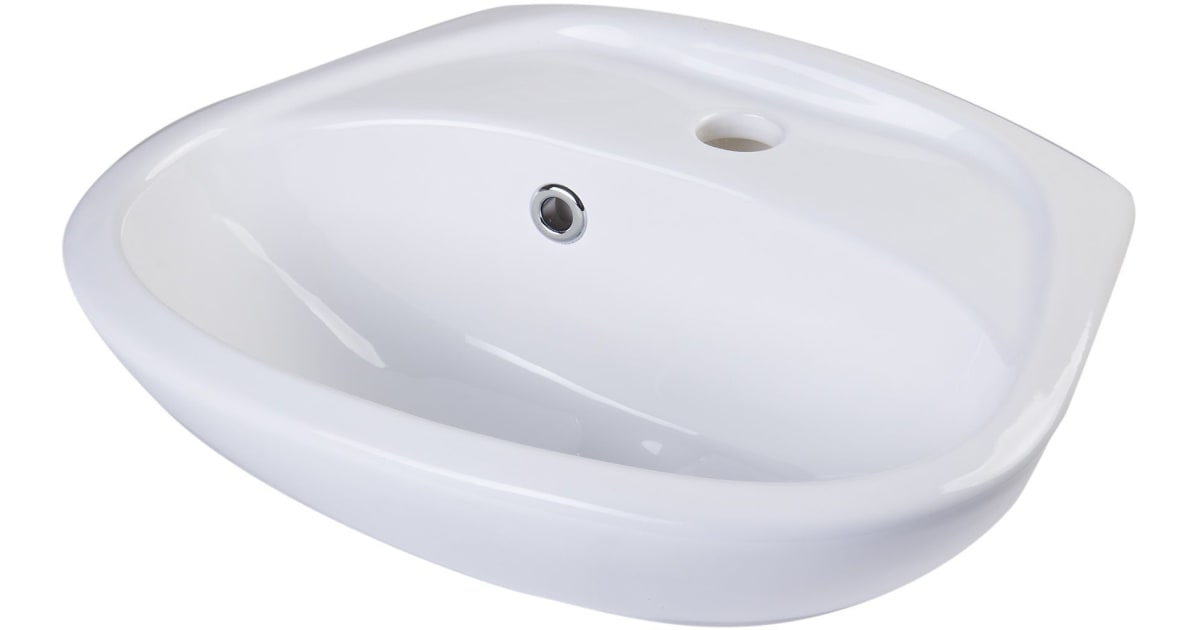 Alfi Brand Ab106 17-1/4&amp;quot; Wall Mount Single Hole Bathroom Sink With ... with regard to Alfi Brand Ab106 White Rounded Porcelain Wall Mount Bathroom Sink Basin