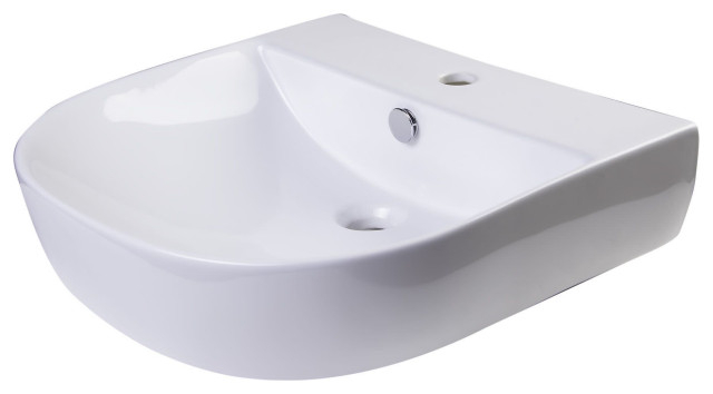Alfi Brand Ab110 20&amp;quot; Porcelain D-Bowl Wall Mounted Bathroom Sink ... regarding Alfi Brand Ab110 20&amp;quot; Porcelain D-Bowl Wall Mounted Bathroom Sink - White