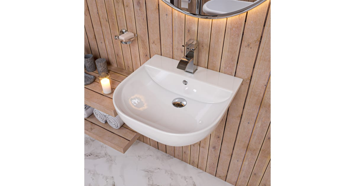 Alfi Brand Ab110 20&amp;quot; Porcelain D-Bowl Wall Mounted Bathroom Sink With 1 ... throughout Alfi Brand Ab110 20&amp;quot; Porcelain D-Bowl Wall Mounted Bathroom Sink - White