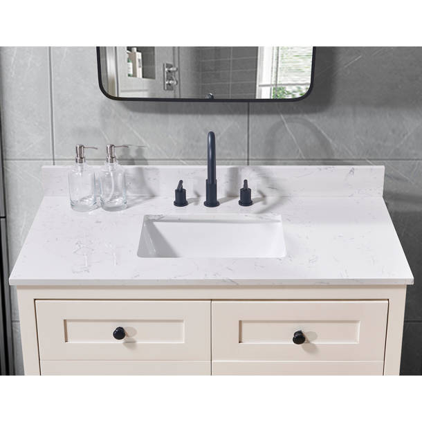 Altair Andalo 43&amp;#039;&amp;#039; Stone Single Bathroom Vanity Top With Sink | Wayfair in Andalo Engineered Stone Vanity Top