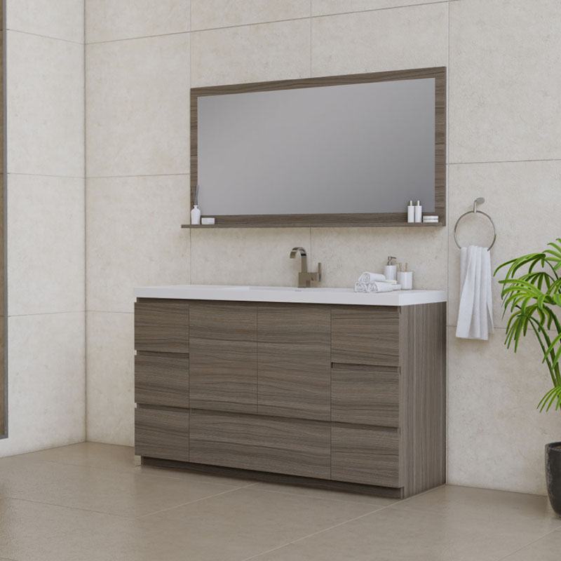 Alya Bath Paterno 60 Inch Single Bathroom Vanity In Gray intended for Creating a Modern Bathroom Look with a 60 Single Bath Vanity Dark Gray