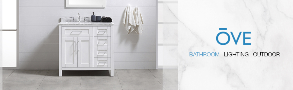 Amazon.com: Ove Decors Tahoe 36W Marble Top Single Bathroom Sink Vanity ... for Understanding the Appeal of OVE Decors Tahoe 36 White Vanity in Modern Bathrooms