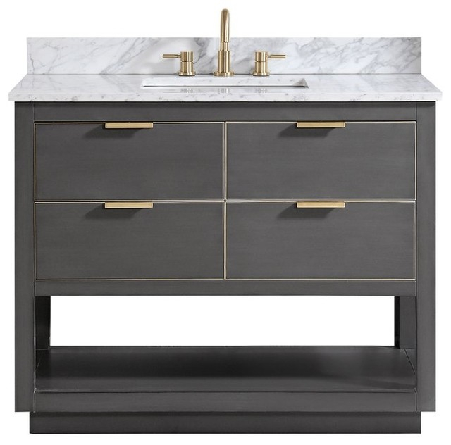 Avanity Allie 43 In. Vanity, Twilight Gray/ Gold - Transitional ... within Avanity Allie 43 In