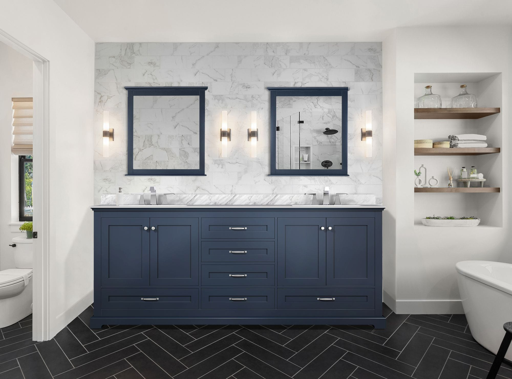 Bathroom Remodel Blue Vanity At Minh Boser Blog throughout Ivy 36&amp;quot; Marble Countertop Single Vanity W/O Mirror Royal Blue