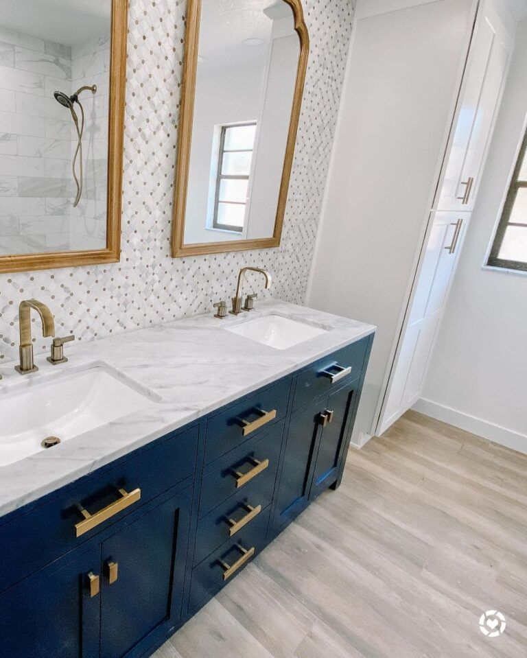 Blue Bathroom Vanity Remodel At Douglas Wilder Blog pertaining to 60&amp;quot;Dbl Vanity Dark Blue