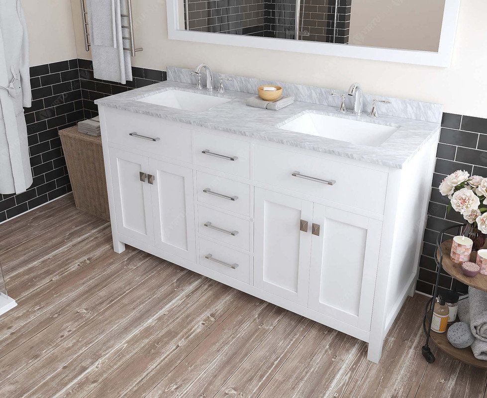 Designing with 60"DBL Bath Vanity White for Contemporary Bathroom Spaces