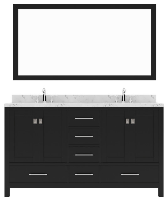 Caroline Avenue 60&amp;quot; Single Bath Vanity, Espresso With Quartz Top And ... in Understanding 60&amp;quot; SGL Bathroom Vanity Espresso Design Trends