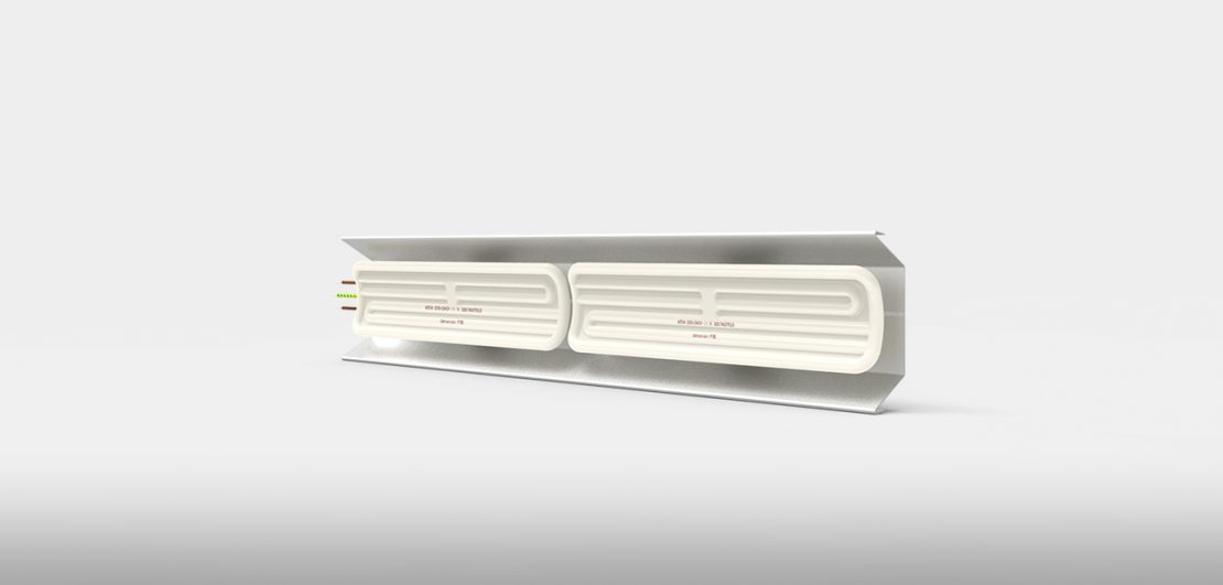 Ceramic Full Trough Infrared Heating Element|Curved Ceramic Heaters intended for Nameeks 8031/R-120B-Con-Two Hole Scarabeo 47-1/5&amp;quot; Ceramic Trough - White