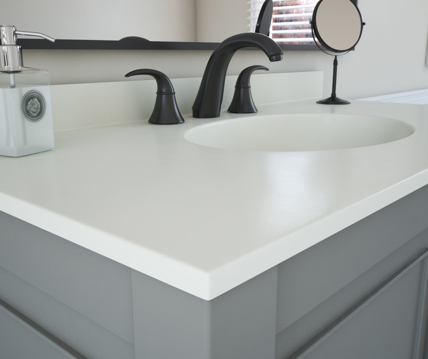 Ch1B2225 Chesapeake 22 X 25 Single Bowl Vanity Top In Bisque | Vanity ... with Swan Ellipse Solid Surface Bathroom Vanity Top, Bisque