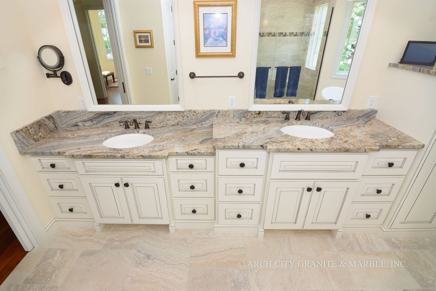 Choosing Bathroom Countertops | Quartz, Granite Or Marble? inside Isla 36&amp;quot; Marble Countertop Single Vanity W/O Mirror - Classic Blue