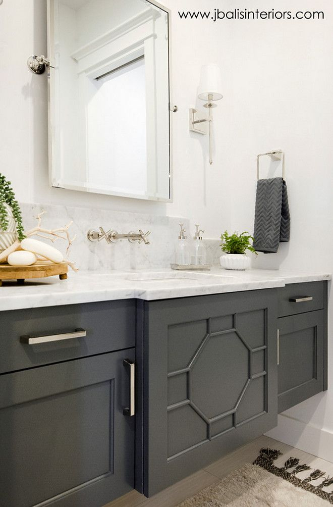 Dark Gray Bathroom Vanity Is Painted With “Sherwin Williams Sw7068 ... pertaining to 30&amp;quot;Sgl Vanity Dark Gray