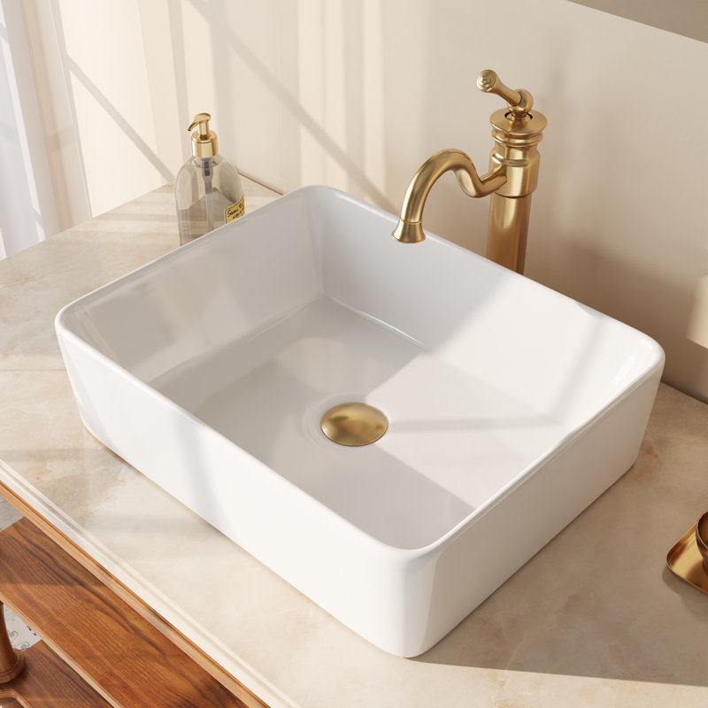 Deervalley Ally 19&amp;quot; X 15&amp;quot; Vitreous China Rectangular Bathroom Sink ... intended for Proflo Pf19164 Rockaway 19&amp;quot; Oval Vitreous China Drop In Bathroom - White