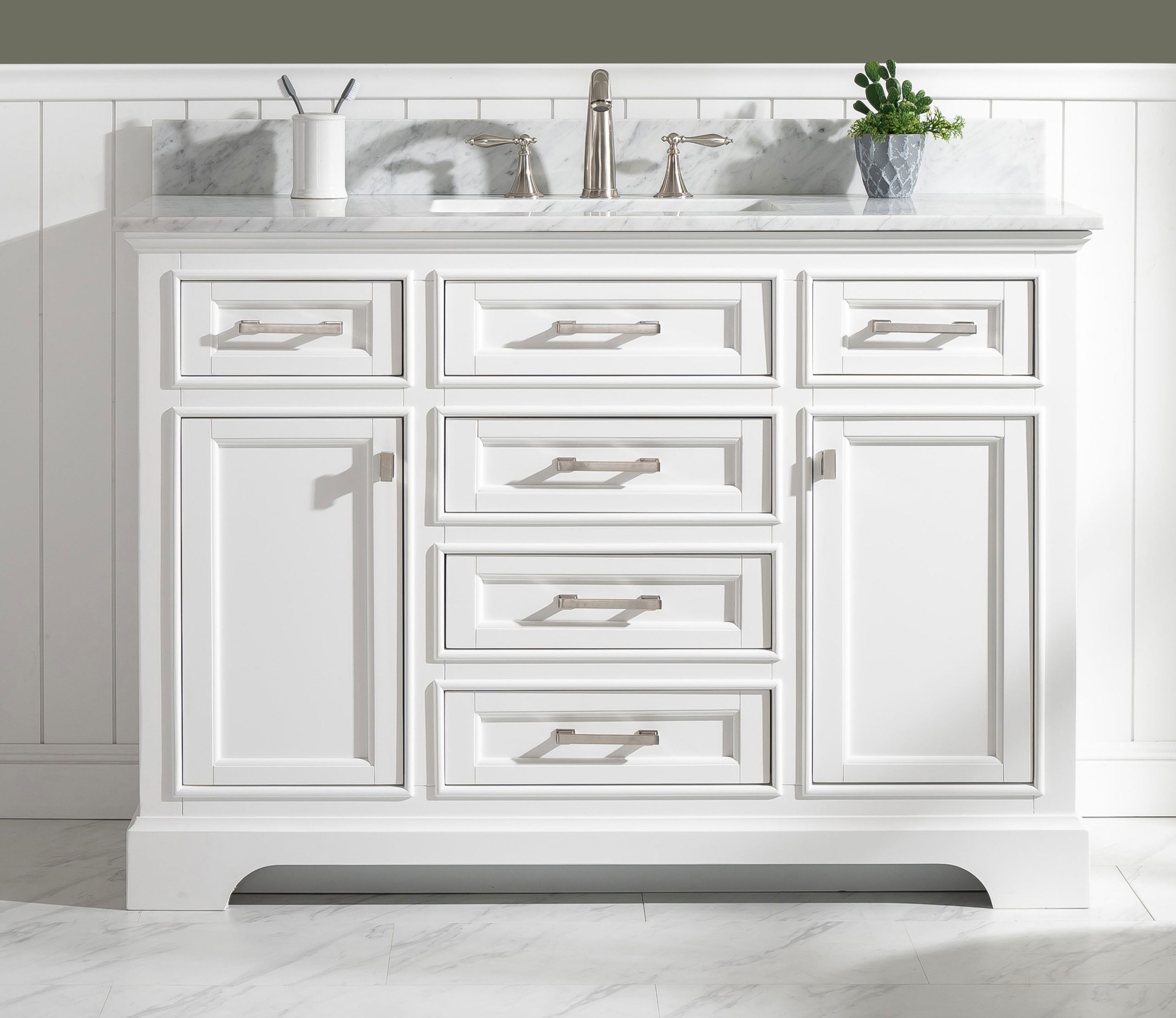 Design Element Milano 48&amp;quot; Single Sink Bathroom Vanity In White ... with regard to Designing bathrooms with modern elegance: 48 inch single vanity solutions