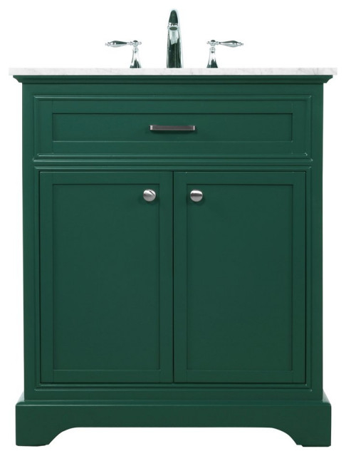 Elegant Vf15030Gn 30&amp;quot; Single Bathroom Vanity, Green - Contemporary ... with 30&amp;quot;Sgl Bathroom Vanity Green