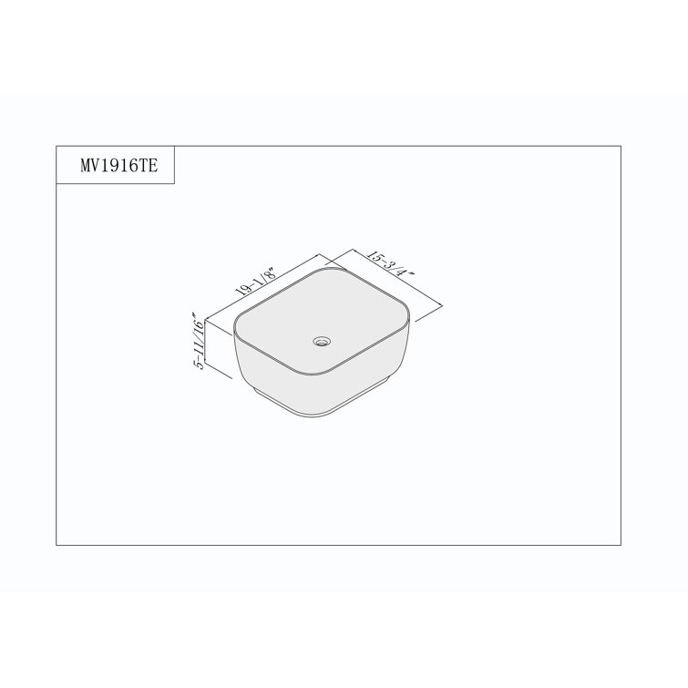 Fine Fixtures Vitreous China Ceramic Vitreous China Square Vessel ... in Proflo Pf1131P Willow Creek 19-1/2&amp;quot; Oval Vitreous China Pedestal - White