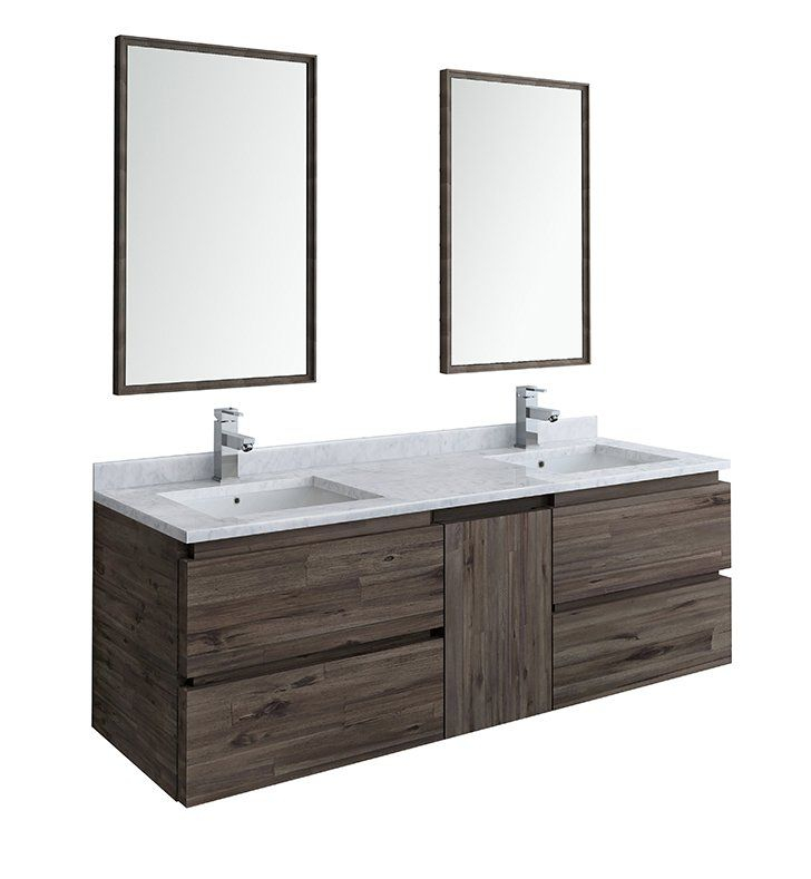 Fresca Fvn31-241224Aca Formosa 60&amp;quot; Wall Hung Double Sink Modern ... with regard to Modern bathroom trends featuring Formosa double sink wall hung vanities