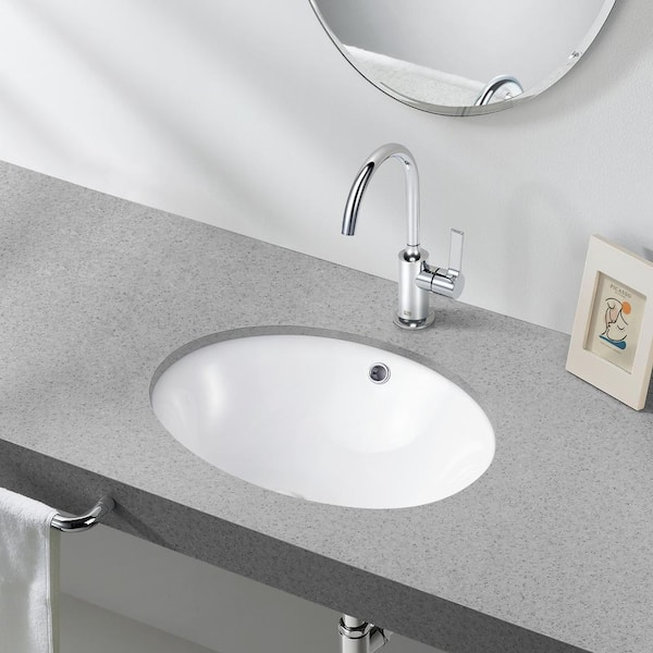 Glacier Bay 17.5 In. Oval Vitreous China Bathroom Sink In White W0183 ... pertaining to Understanding the Appeal of Vitreous China Bathroom Sinks