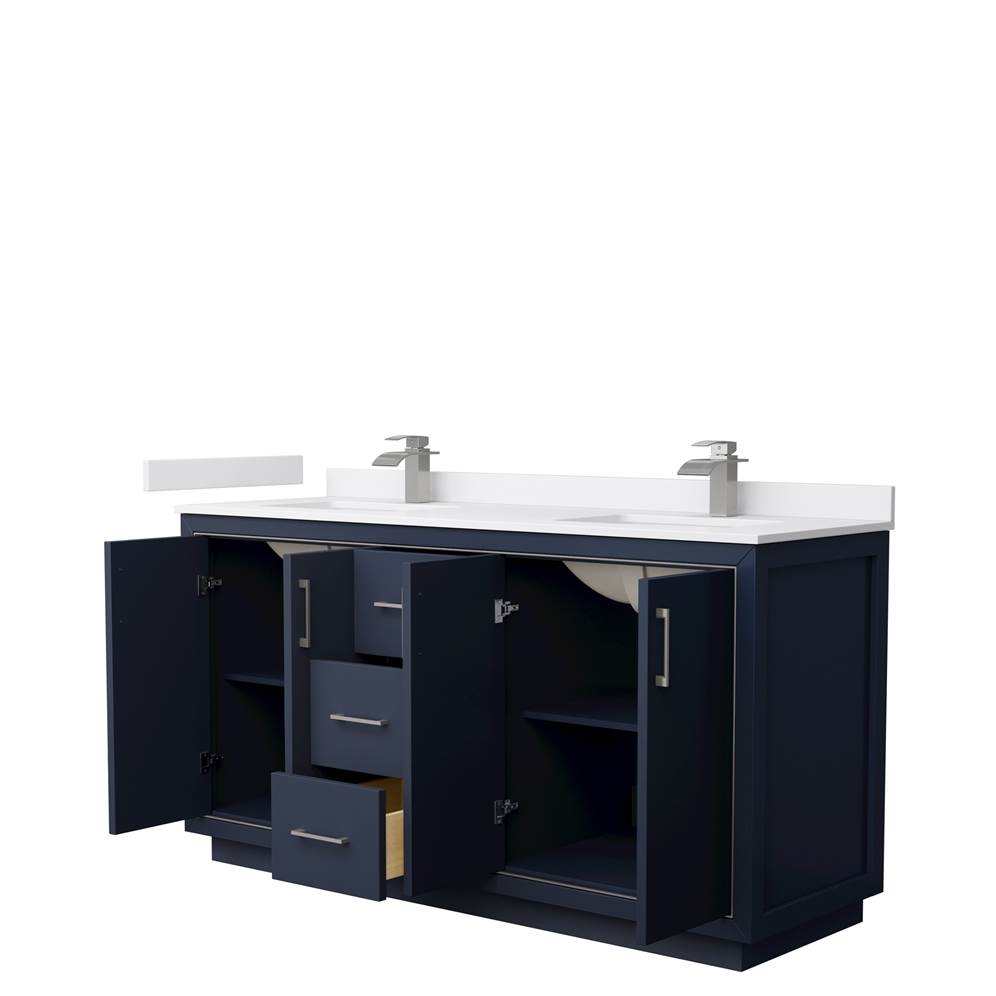 Style Meets Function 66 Double Bathroom Vanity Dark Blue Integration