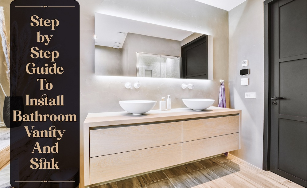 Installing A Bathroom Cabinet How To Upgrade Bathroom Vanity | Can You for 48&amp;quot;Dbl Bathroom Vanity Dark Gray, White Cult.marble Countertop