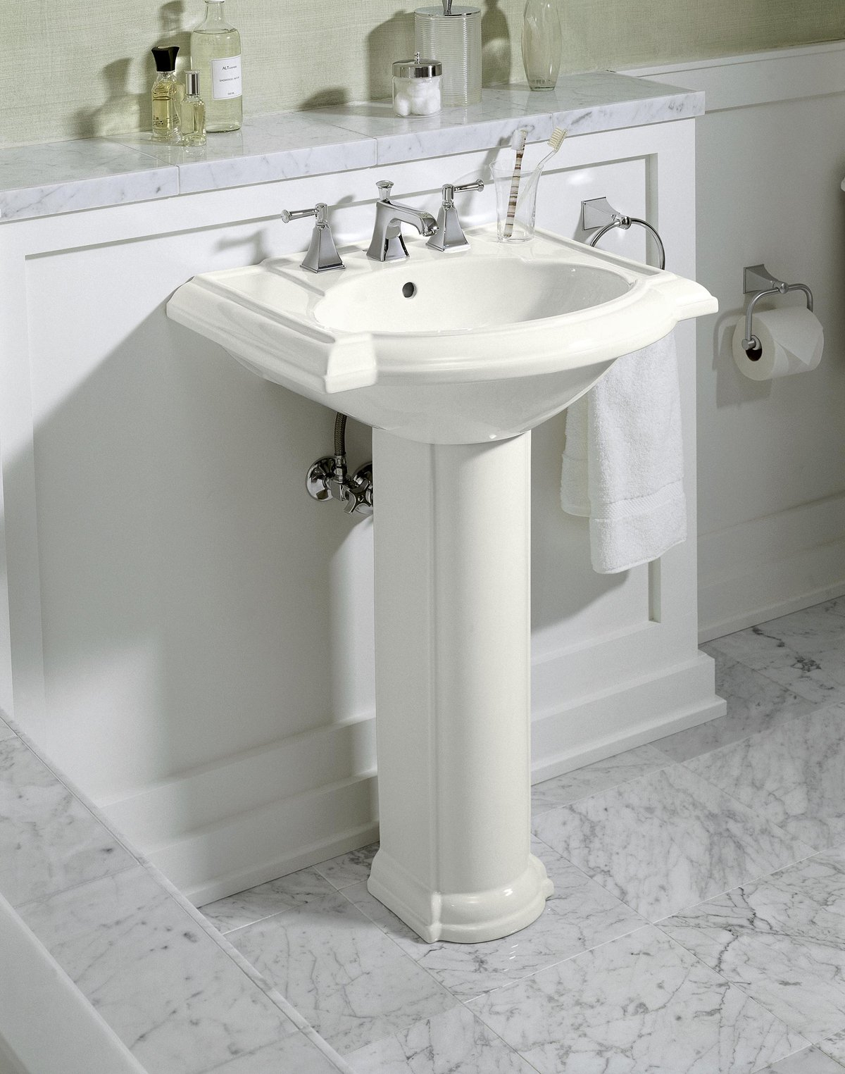 Kohler Devonshire Pedestal Sink intended for Kohler K-2288 Devonshire Pedestal Base Only (Sink Sold Separate) - White