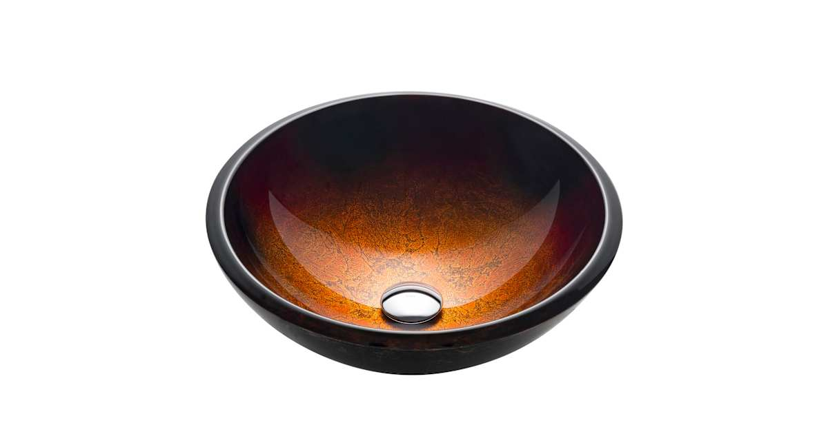 Kraus Gv-680-19Mm Copper 17&amp;quot; Mercury Glass Vessel Bathroom Sink Only ... inside Transforming Your Bathroom with Statement Pieces Like the Kraus Mercury Sink