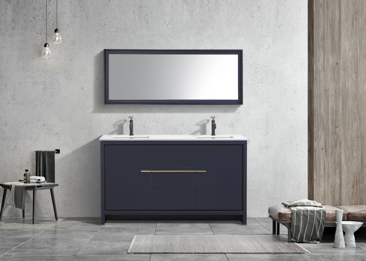 Dolce 60 inch double sink vanity offers elegant solution for modern bathrooms