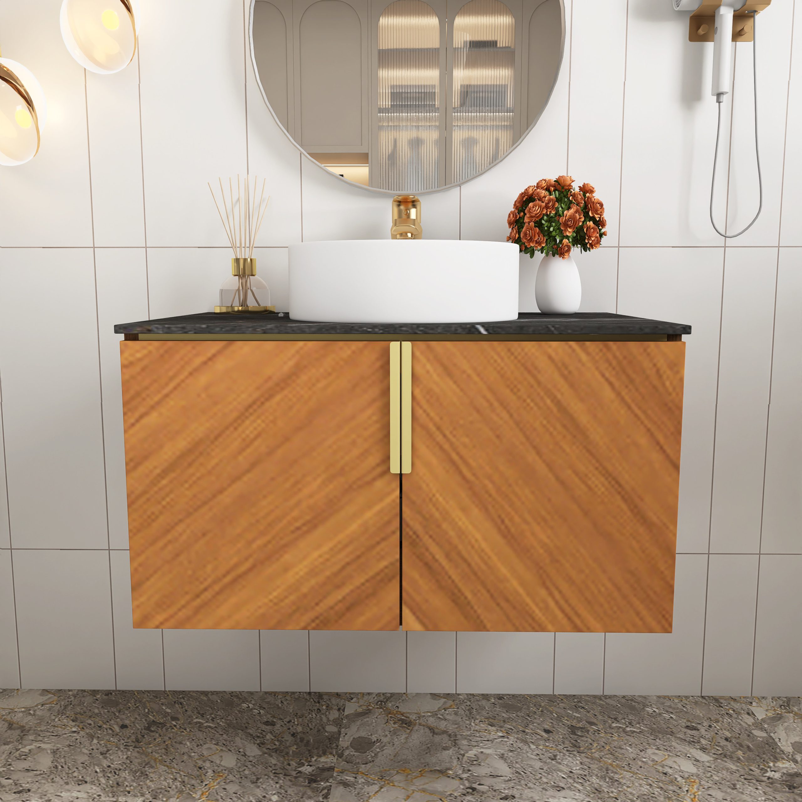 Latitude Run® 30&amp;quot; Wall-Mounted Plywood Bathroom Vanity In Espresso ... intended for From Planning to Installation: A Complete Guide to Wall-mounted Plywood Bathroom Vanity
