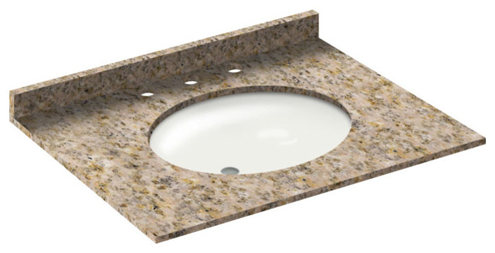 Lesscare Granite Vanity Countertops With Sink, 31&amp;quot; W X 22&amp;quot; L ... with Practical Considerations for Installing 25x22 Wheat Granite with 8 Faucet Configuration