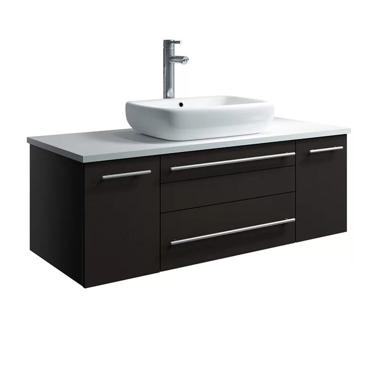 Lucera 42&amp;quot; Wall Mount Single Vessel Sink Bathroom Vanity in Transforming Bathrooms: How Lucera Wall Mount Vessel Sink Vanity Redefines Space