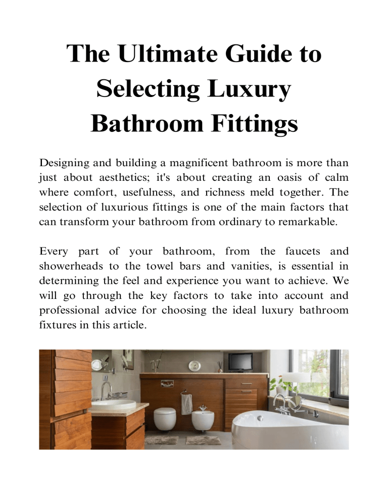The Ultimate Guide to Selecting Bathroom Fixtures That Last
