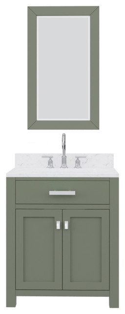 Madison 30&amp;quot; Single Sink Carrara White Marble Countertop Vanity ... throughout The Artisan Craft Behind Madison 30 Inch Carrara White Marble Countertop Vanity