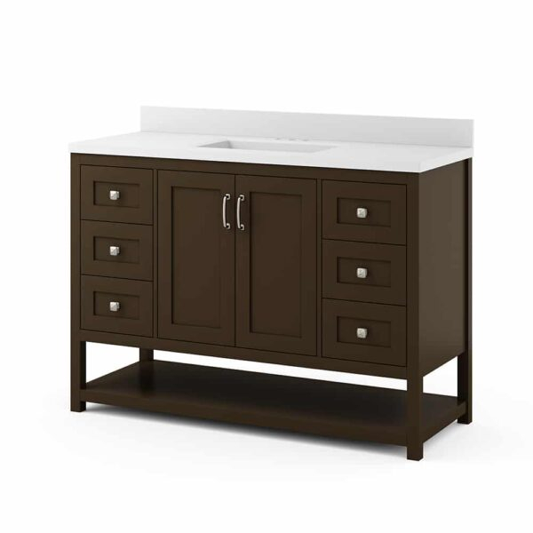 Madrid 48In Chocolate Single Sink Bathroom Vanity | Whalen Furniture in Everything You Need to Know About Madrid Bathroom Vanity Surfaces