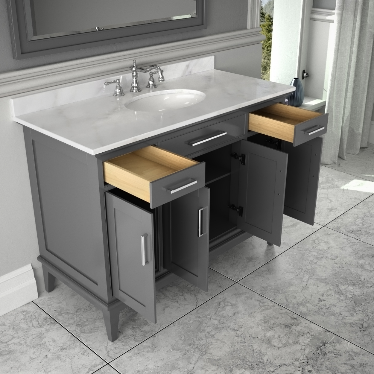 Margate 48&amp;quot; Single Bathroom Vanity - Dark Gray | Beautiful Bathroom ... within How 30&amp;quot; SGL Bathroom Vanity Dark Gray Enhances Your Home&amp;#039;s Aesthetic Appeal
