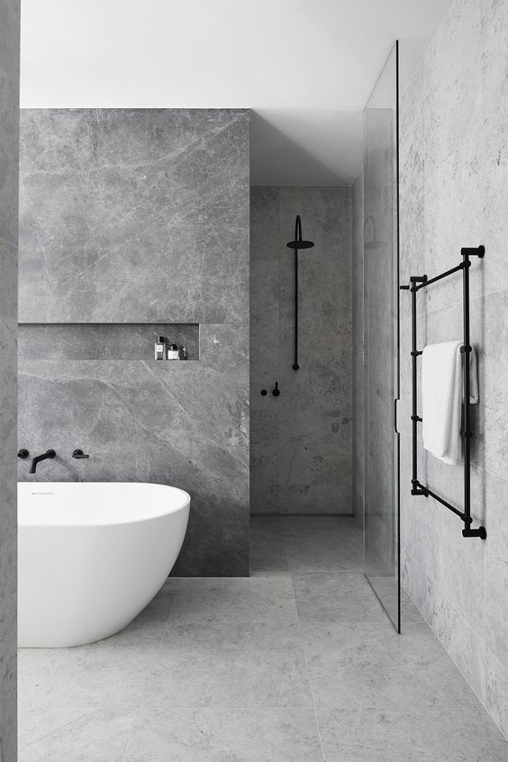 Minimalist Bathroom in The Art of Minimalist Bath Design with Matte Black Finish
