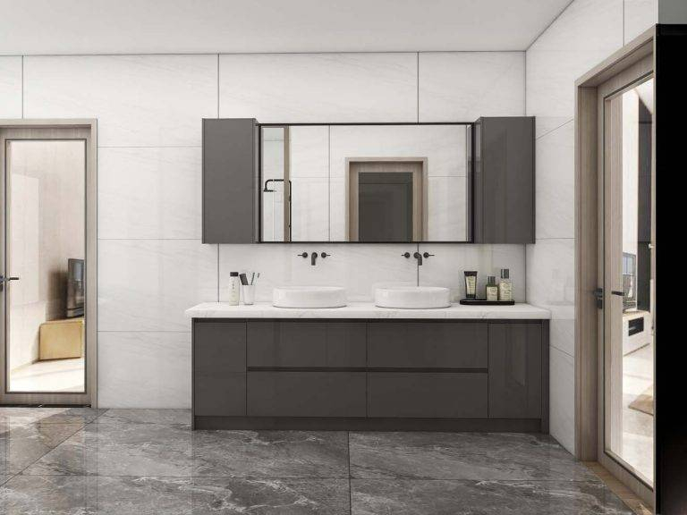 Modern Black Lacquer Double Sink Bathroom Vanity - Pa Kitchen intended for Palace 72&amp;quot; Double Sink White Quartz Countertop Vanity, Blue, F2-0013 Faucets