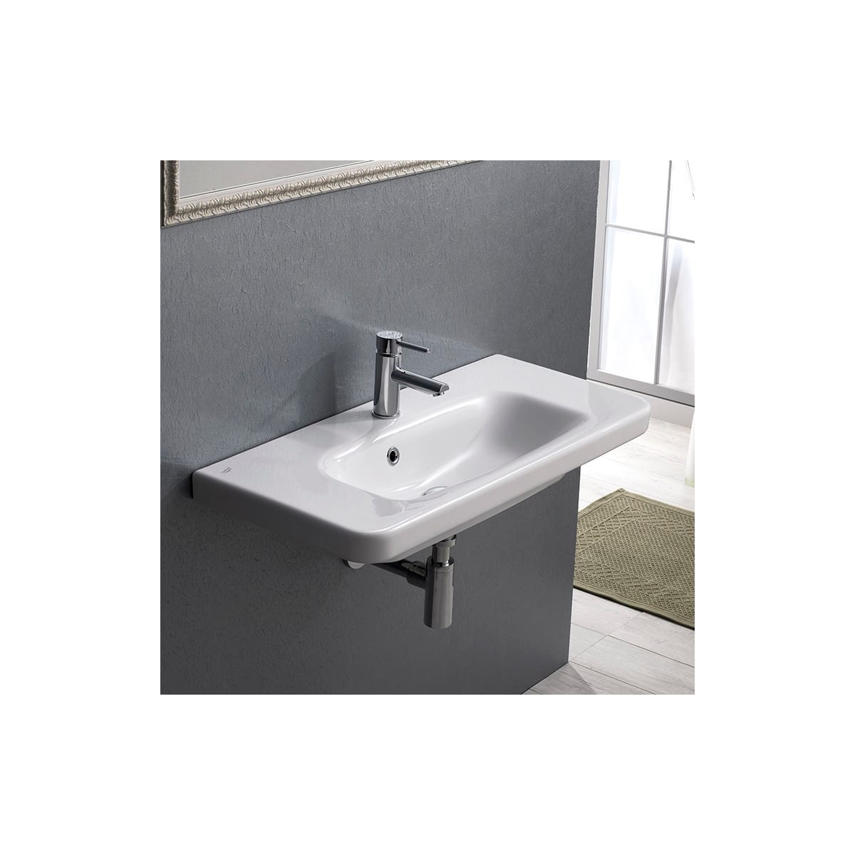 Nameeks Cerastyle 033300-U-One Hole Noura Plus 31-1/2&amp;quot; | Build.com pertaining to Nameeks Cerastyle 030900-U-One Hole Frame 19-11/16&amp;quot; Rectangular - White