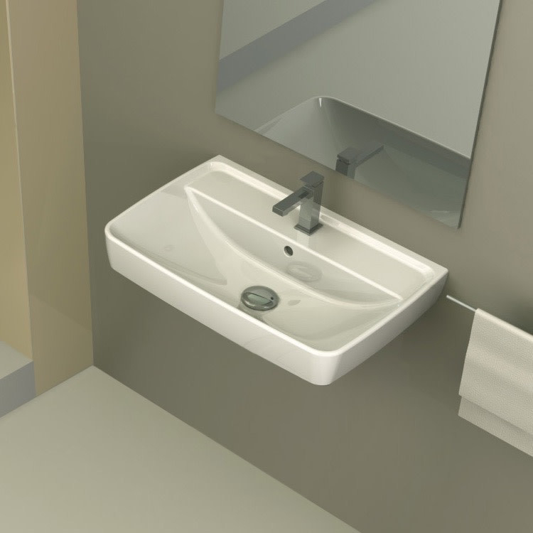Nameeks Cerastyle 035100-U-One Hole Duru 22-5/8&amp;quot; Rectangular ... pertaining to Nameeks 3009-Tb-One Hole Scarabeo 36-1/5&amp;quot; Ceramic Bathroom Sink - White