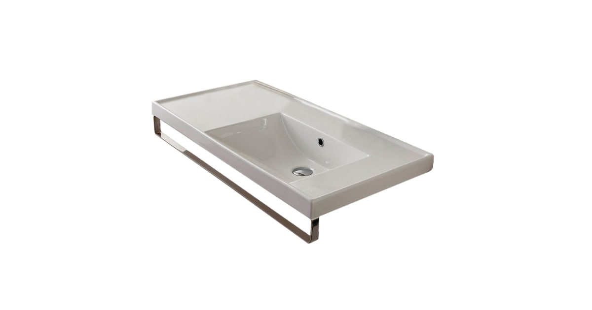 Nameeks Scarabeo 3009-Tb-No Hole Scarabeo 36-1/5&amp;quot; Ceramic Wall Mount ... regarding Nameeks 3009-Tb-One Hole Scarabeo 36-1/5&amp;quot; Ceramic Bathroom Sink - White