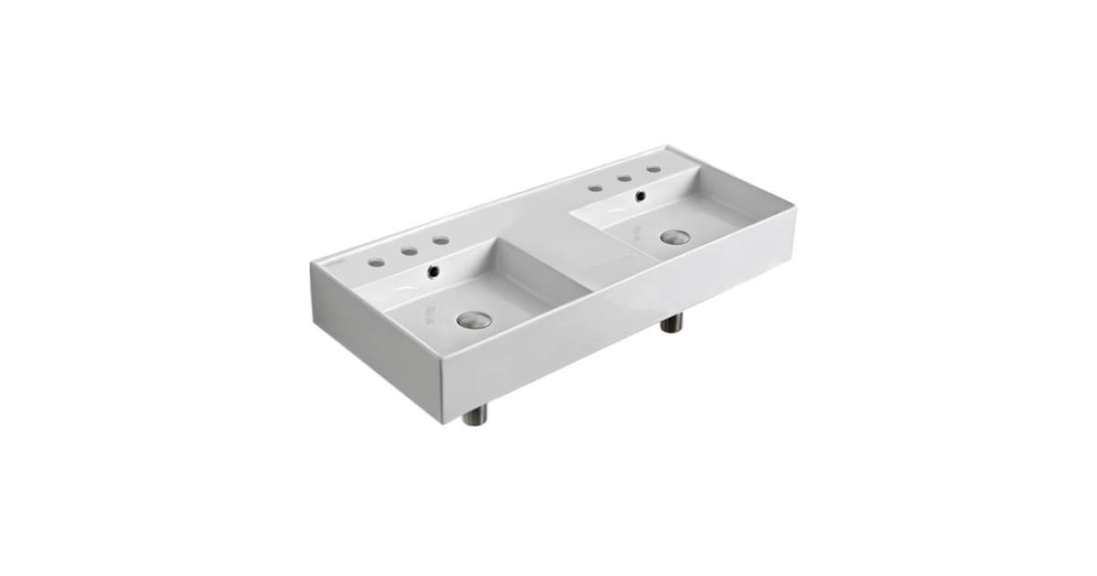 Nameeks Scarabeo 5142-Six Hole Teorema 2.0 39-13/16&amp;quot; Rectangular ... within Nameeks Scarabeo 5142-Six Hole Teorema 2.0 39-13/16&amp;quot; Rectangular - White