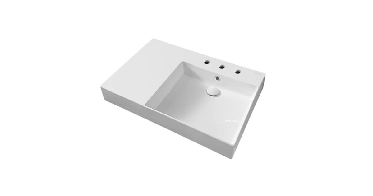 Nameeks Scarabeo 5150-Three Hole Teorema 2.0 Plus 31-1/2&amp;quot; Rectangular ... with regard to Nameeks 5003-Three Hole Scarabeo 31-1/2&amp;quot; Ceramic Wall Mounted / - White