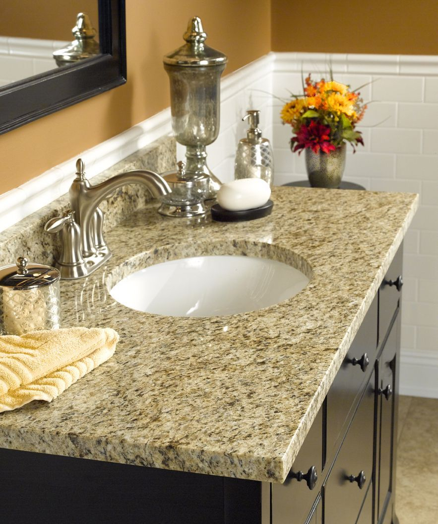 Natural Granite Vanity Tops #Bathroomvanityplanssconces | Granite ... throughout Isla 36&amp;quot; Marble Countertop Single Vanity W/O Mirror - Classic Blue