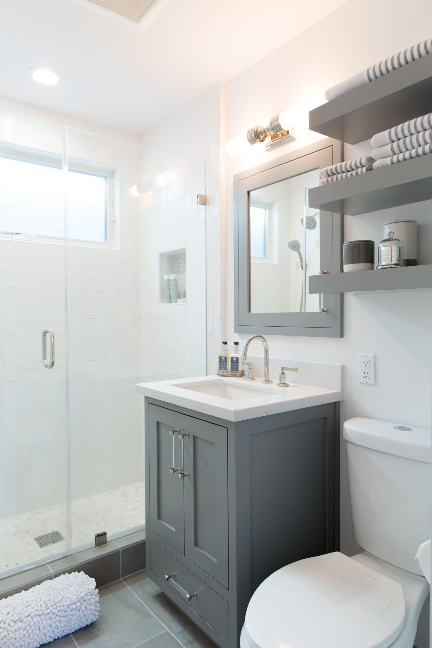 Our Home: Bathroom Transformation - Kuzak&amp;#039;s Closet | Gray And White ... with regard to 48&amp;quot; Single Bathroom Vanity Dark Gray